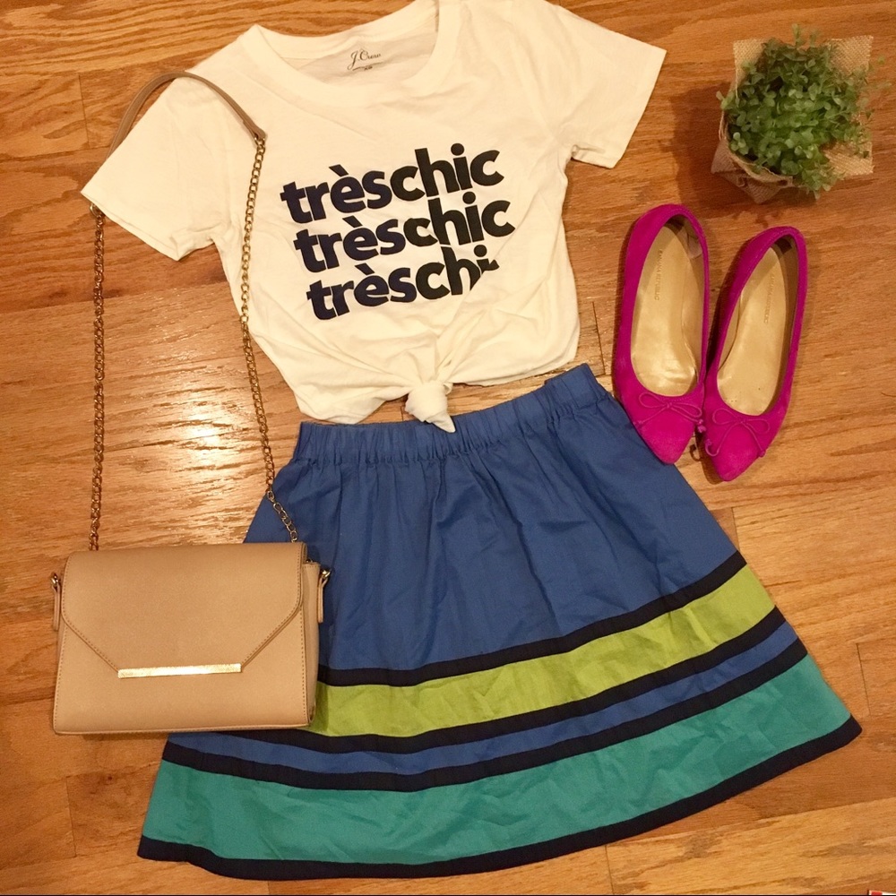 Fossil colorblock stripe full skirt